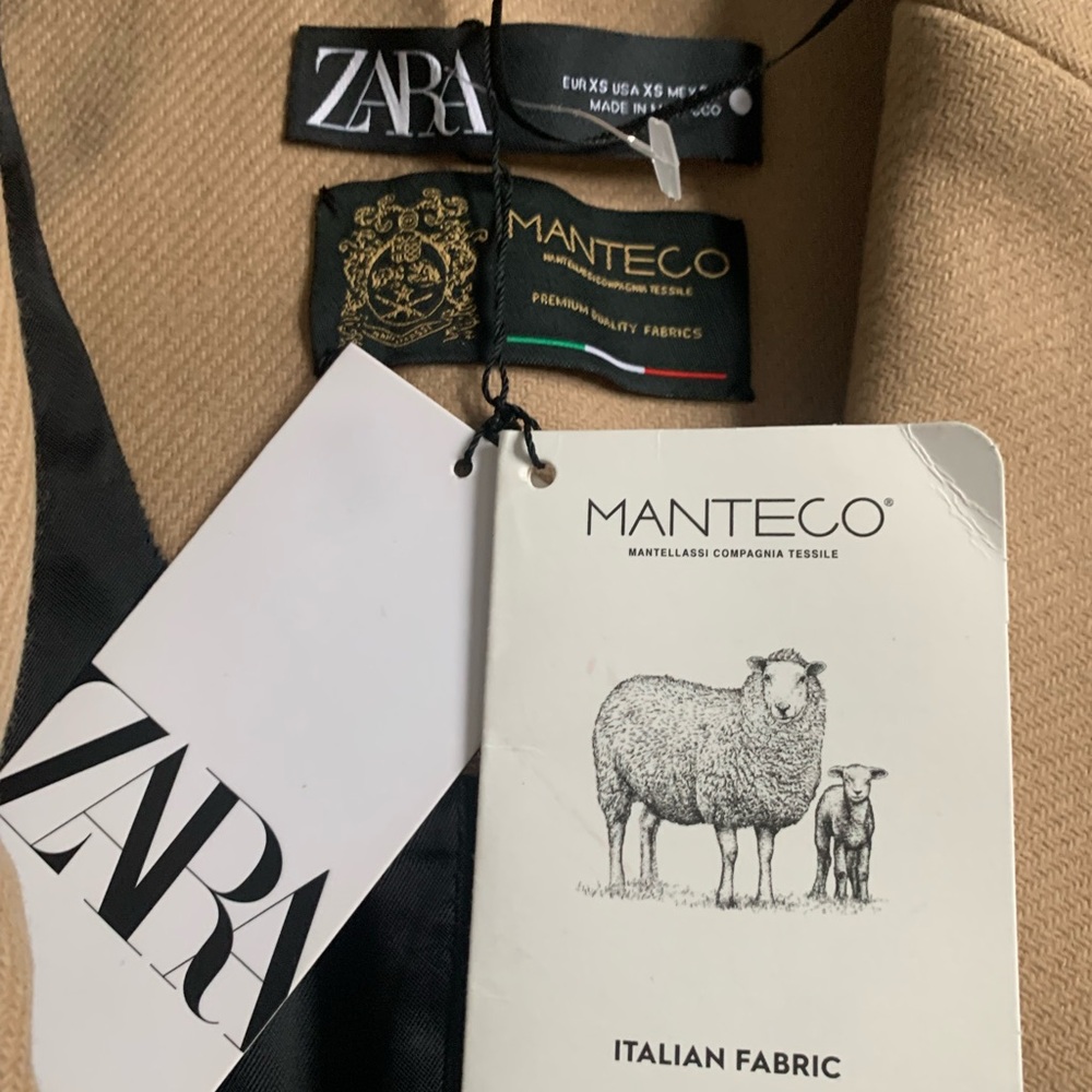 Zara Tan Coat with Italian Fabric